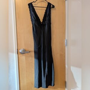 Rumored Black Maxi Dress with Lace Trim